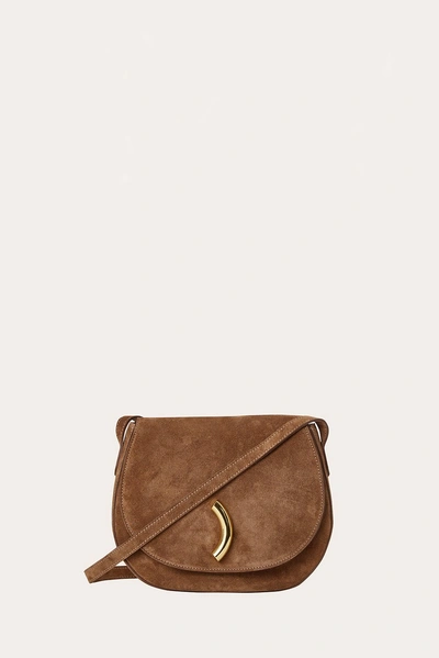 Little Liffner Maccheroni Saddle Bag Chestnut Suede In Brown