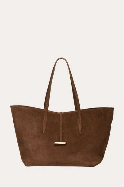 Little Liffner Penne Tote Chestnut Suede In Brown