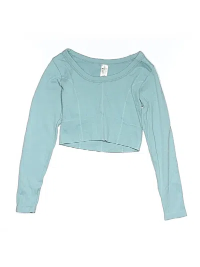 Pre-owned 90 Degree By Reflex Kids' Long Sleeve T-shirt In Teal