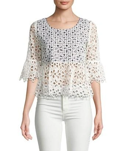 Anna Sui Gingham And Daisies Crop Top In Nocolor