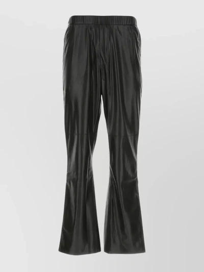 Nanushka Maven Trousers: Wide-leg Elastic Waist In Black