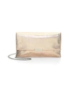 Loeffler Randall Fringed Leather Clutch In Rose Gold