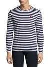 Comme Des Garçons Play Two Hearts Cotton Tee In Navy