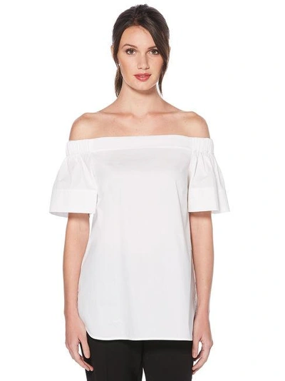 Shelli Segal Laundry By  Off The Shoulder Tunic In Optic White