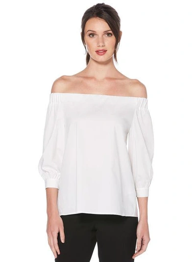 Shelli Segal Laundry By  Off The Shoulder 3/4 Top In Optic White