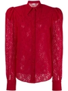 Magda Butrym Longsleeved Lace Shirt In Red
