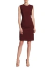 Theory Power Wool Dress In Deep Mulberry