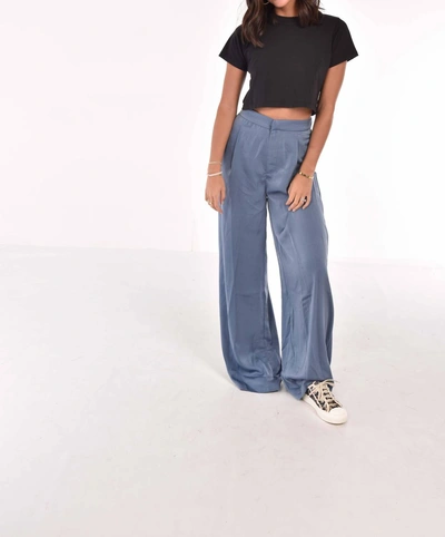 Mimosa Slate Blue Satin Pants