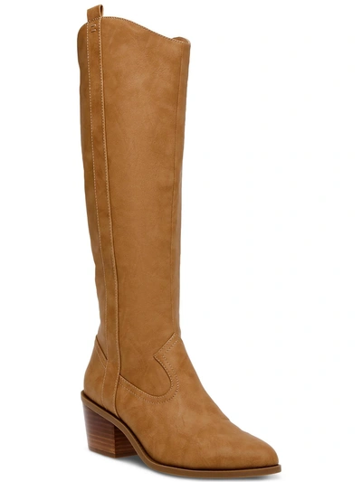 Dolce Vita Ozzy Womens Faux Leather Tall Knee-high Boots In Brown