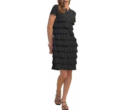 Joseph Ribkoff Tiered Ruffle Dress In Black