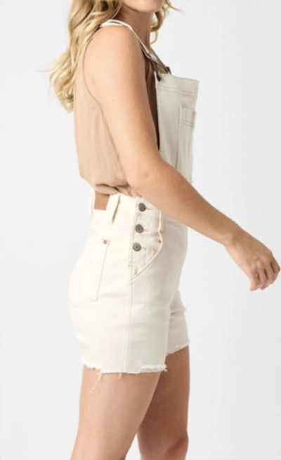 Judy Blue Ecru Destroy Overall Shorts In White