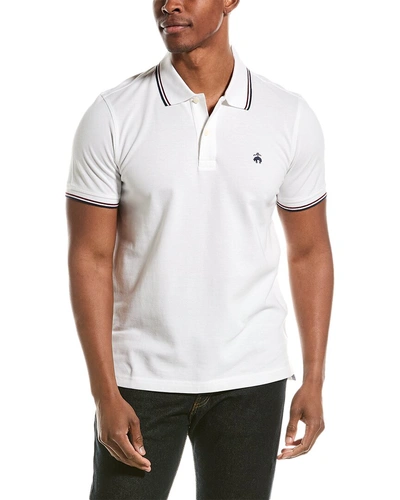Brooks Brothers Tipped Pique Polo Shirt In White