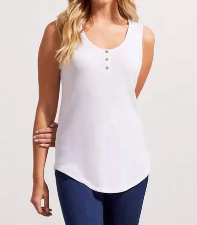 Tribal Cami Tank With Buttons In White
