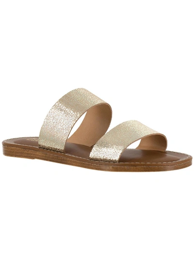 Bella Vita Imo Italy Womens Leather Slip On Slide Sandals In Gold