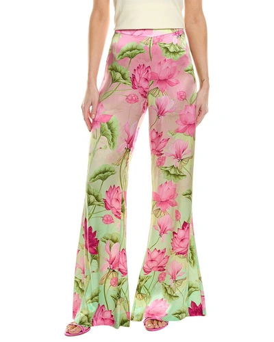 Rococo Sand Silk Flare Pant In Pink