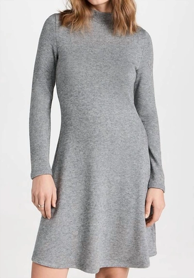Vince Long Sleeve Short Sweater Dress In Silver Dust In Multi