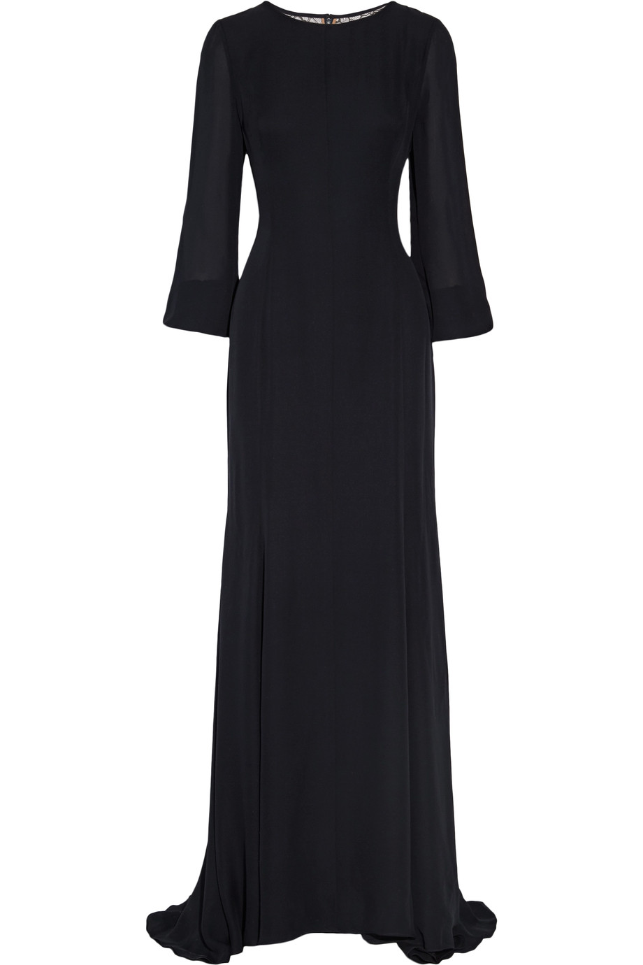 Oscar De La Renta Corded Lace-paneled Silk Gown | ModeSens