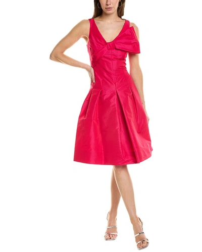 Teri Jon By Rickie Freeman Taffeta A-line Dress In Pink