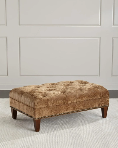 Massoud Fontaine Tufted Storage Ottoman In Brown