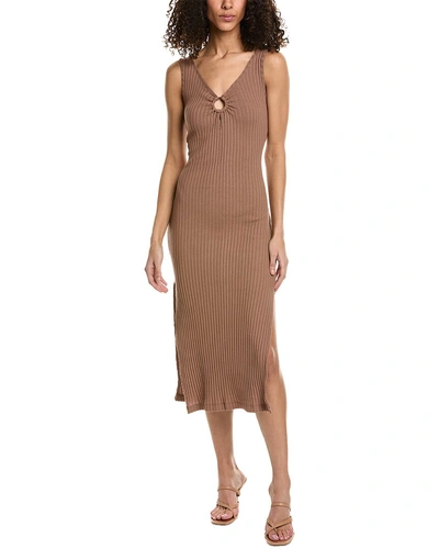 Project Social T Laguna O-ring Rib Sweaterdress In Brown