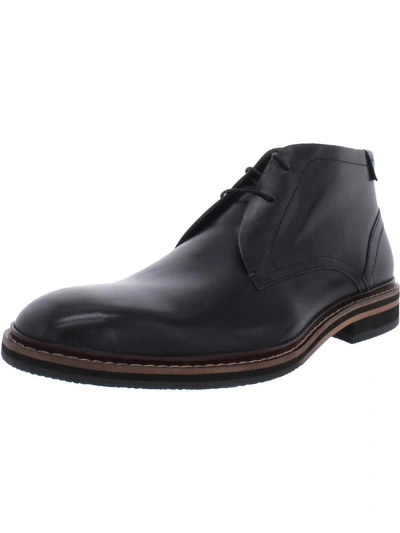 Ted Baker Crint Mens Leather Lace Up Chukka Boots In Black