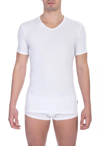 Bikkembergs White Cotton Men T-shirt