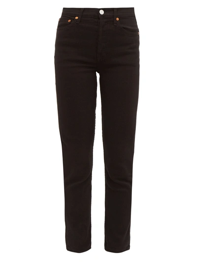 Re/done 90s High-rise Slim-leg Cropped Jeans In Black