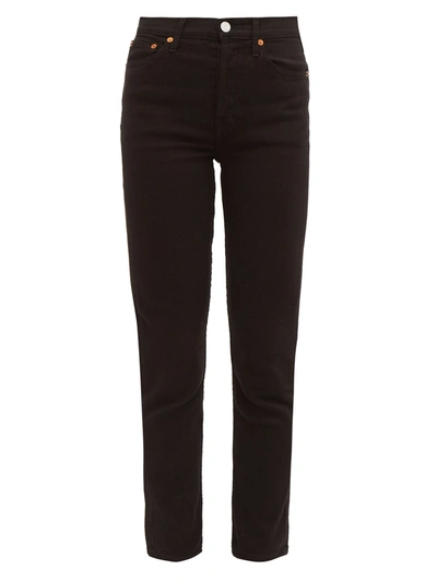 Re/done 90s High-rise Slim-leg Cropped Jeans In Black 11
