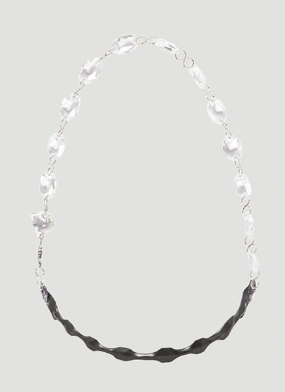 Maison Margiela Shrink Wrap Chandelier Necklace In Clear In Black