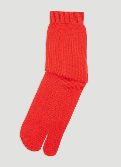Maison Margiela Tabi Wool Socks In Red