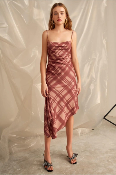 C/meo Collective Simple Things Check Dress In Mahogany