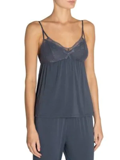 Eberjey Astrid Lace Trim Camisole In Anthracite