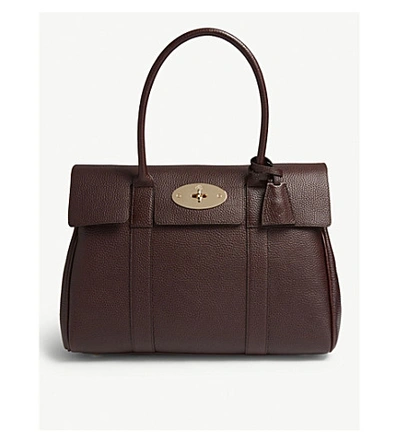 Mulberry Womens Oxblood Bayswater Grained leather Tote Bag One Size ModeSens