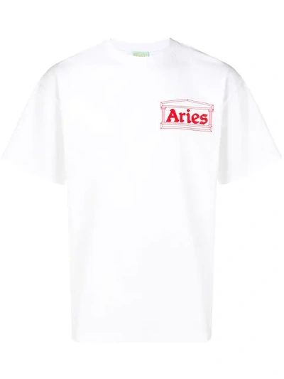 Aries Logo-print Long-sleeved Cotton T-shirt In Multicolor