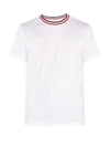 Moncler Striped Cotton T-shirt In White