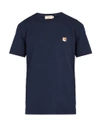 Maison Kitsuné Fox-embroidery Cotton T-shirt In Navy