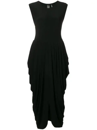 Norma Kamali - Draped Jersey Dress - Womens - Black