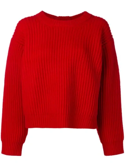 Acne Studios Oversized Wool-knit Sweater In Red