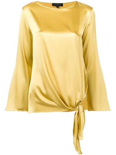 Antonelli Corinne Side Tie Blouse In Yellow