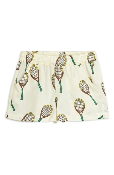 Mini Rodini Kids' Tennis Print Shorts In Off White