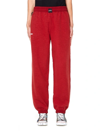 Vetements Inside-out Logo Cotton Track Pants In Red