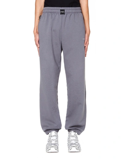 Vetements Ice Blue Cotton Blend Track Pants In White