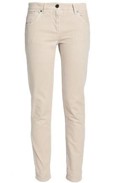 Brunello Cucinelli Woman Mid-rise Skinny Jeans Beige