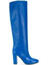 Via Roma 15 Block Heel Boots In Blue