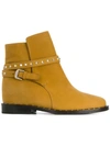 Via Roma 15 Studded Buckle Chelsea Boots In Yellow