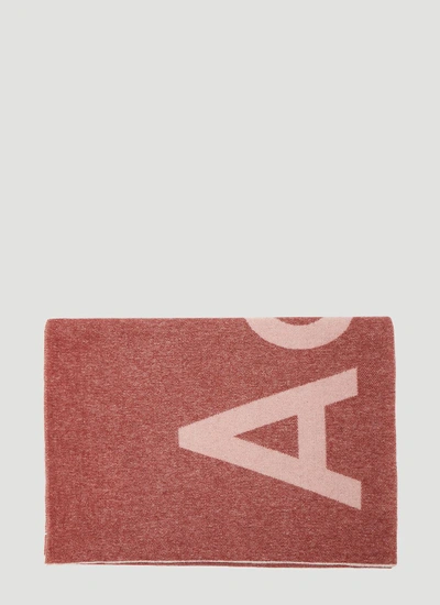 Acne Studios Toronty Logo Scarf In Pink