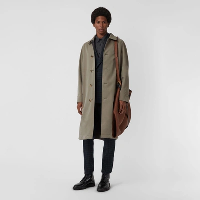 Burberry Reversible Tropical Gabardine And Wool Car Coat In Chalk Green ModeSens
