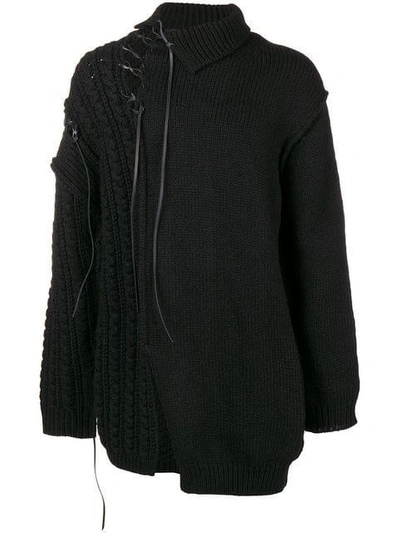 Yohji Yamamoto Asymmetric Knit Jumper In Black