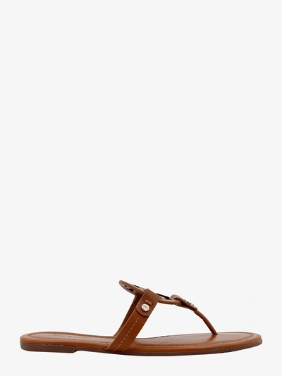 Tory Burch Miller Calf Leather Sandal In Brown