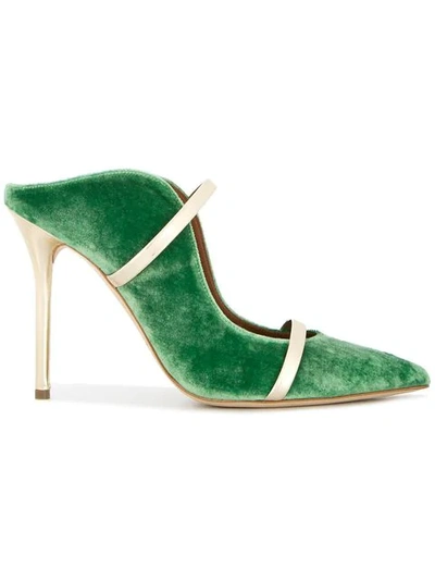 Malone Souliers Velvet Cut-out-ankle Pumps - Green